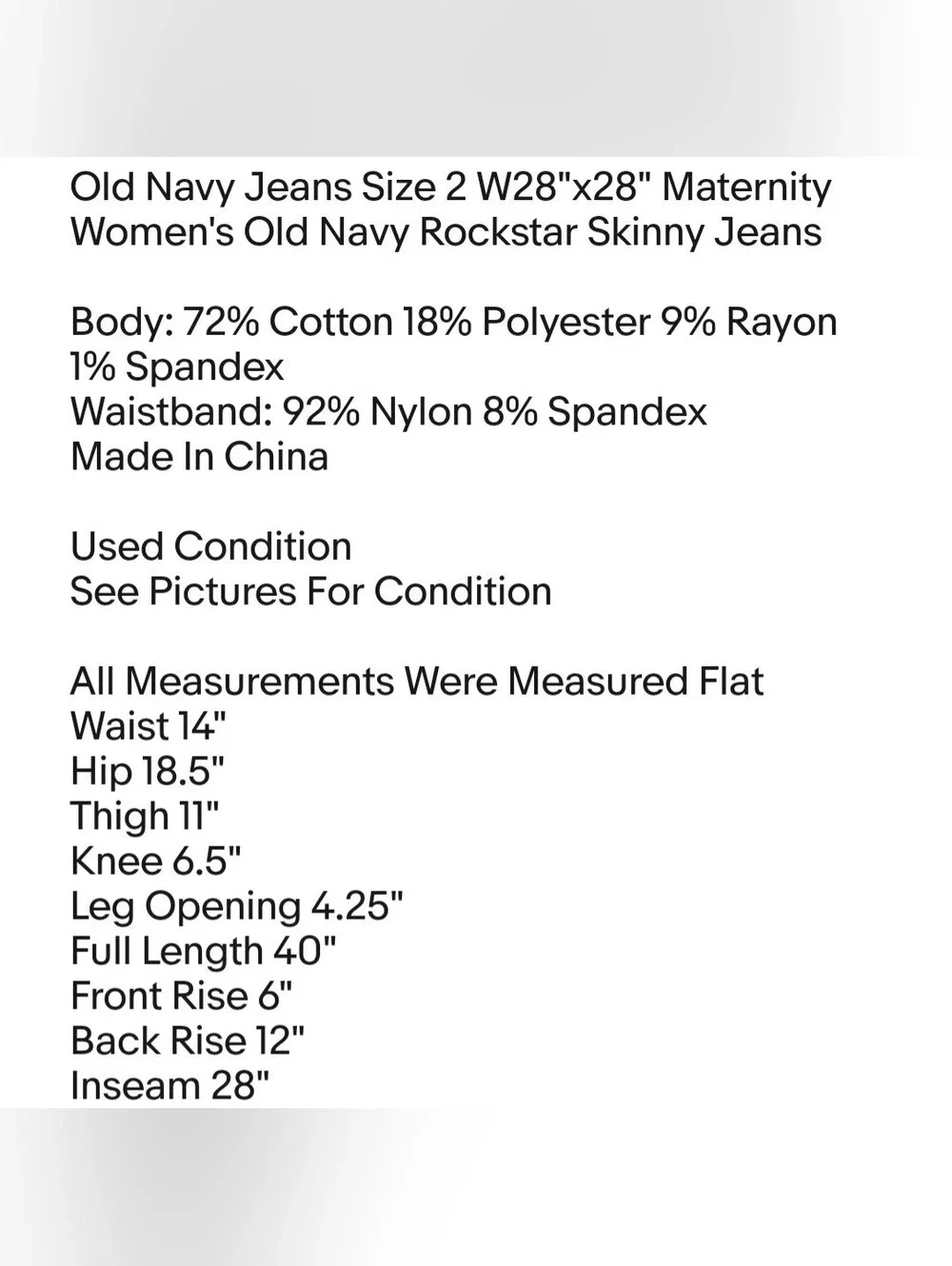 Old Navy Jeans Size 2 W28